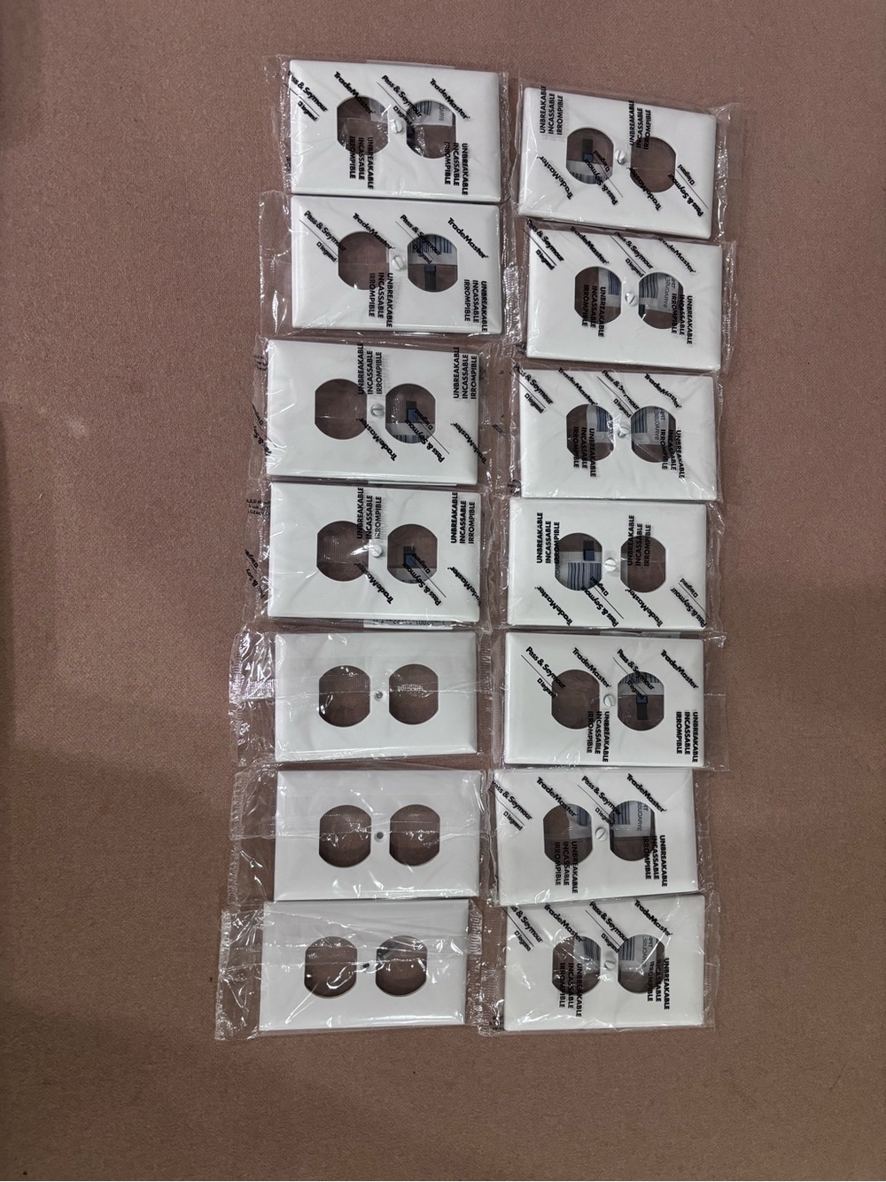 New White Dual Outlet Wall Plate Cover - Pack of 14